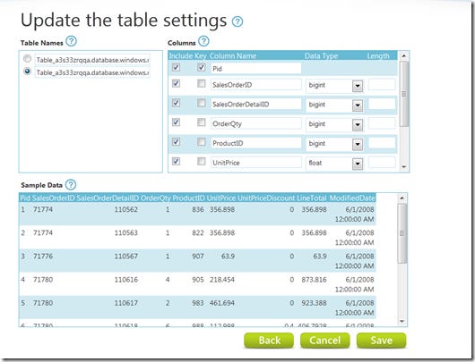 Edit table defaults Edit table defaults
