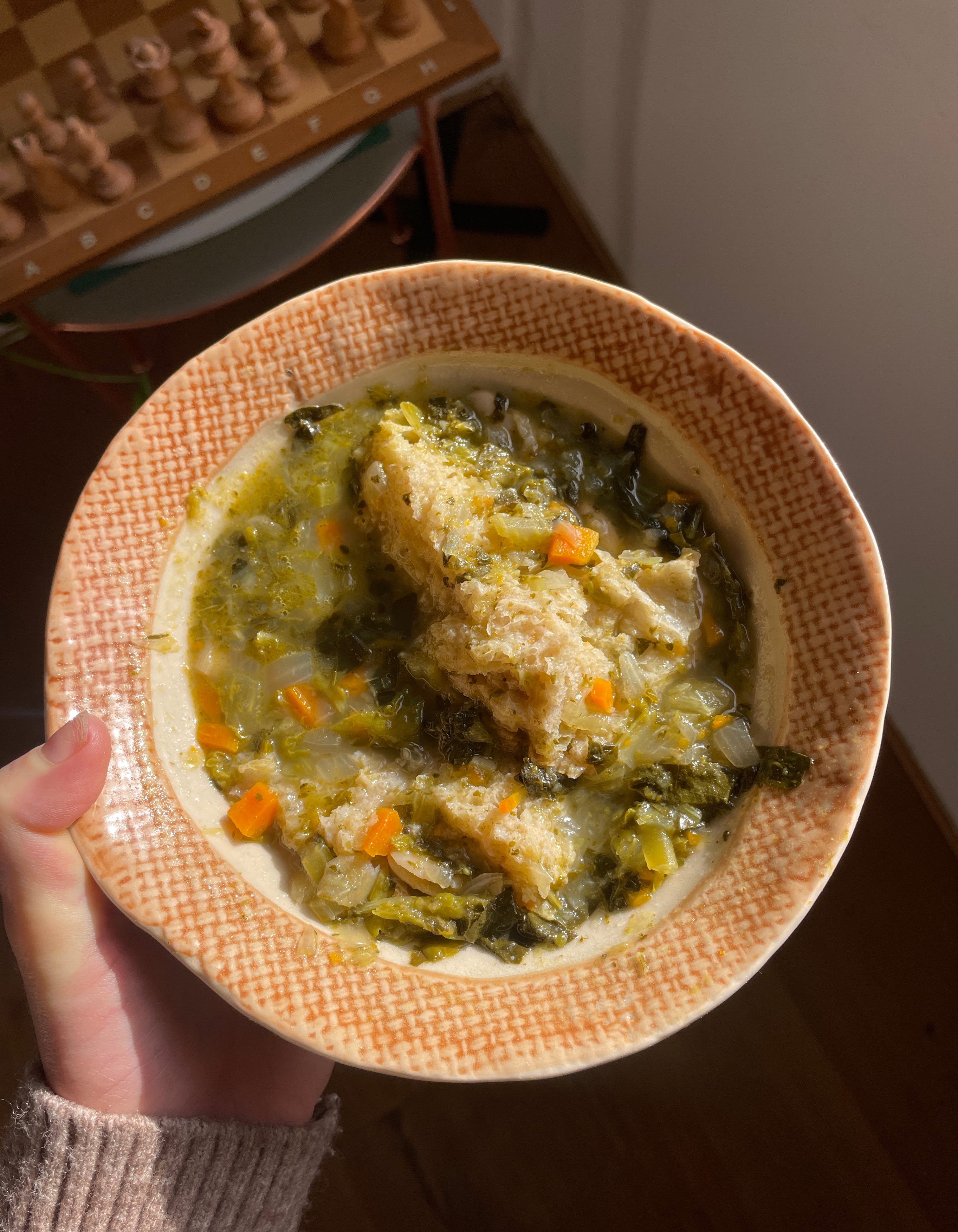 Ribollita - Tuscan Soup with Stale Bread, Cannellini Beans & Kale