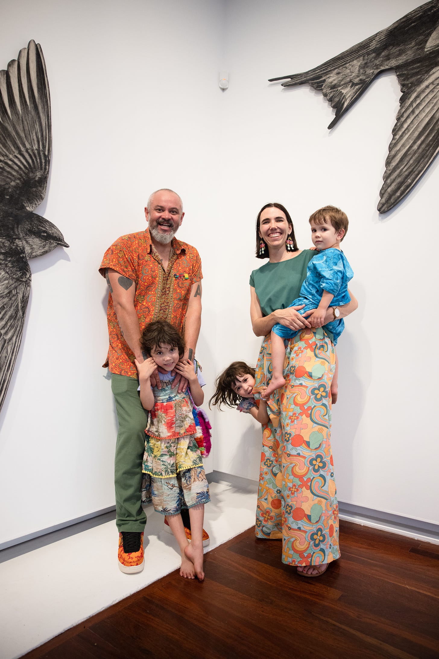 Abdul-Rahman Abdullah & Anna Louise Richardson with their kids Aziza, Althea and Aqeel, photo Daniel James Grant