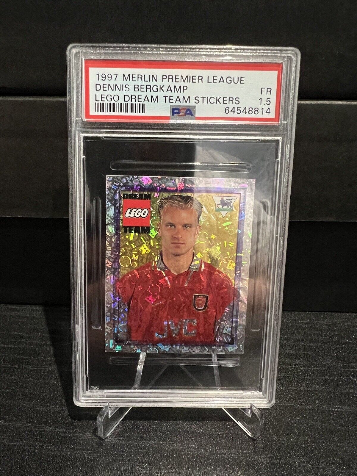 1997 Merlin Lego Dream Team Stickers Dennis Bergkamp PSA 1.5 RARE - Picture 1 of 2