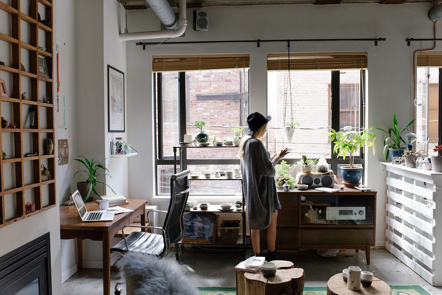 Woman in an artistic room Woman in an artistic room