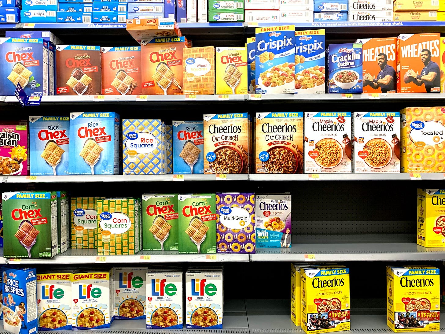 Walmart USA commercial shelf - cereal Walmart USA commercial shelf - cereal