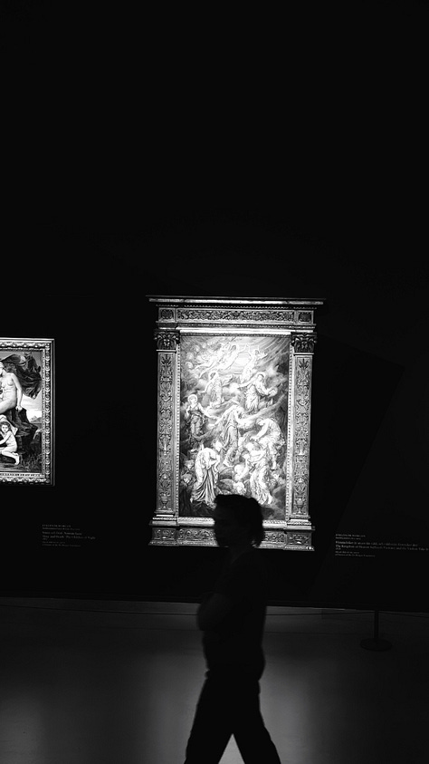 Black and white images captured at Apocalypse: From Last Judgement to Climate Threat