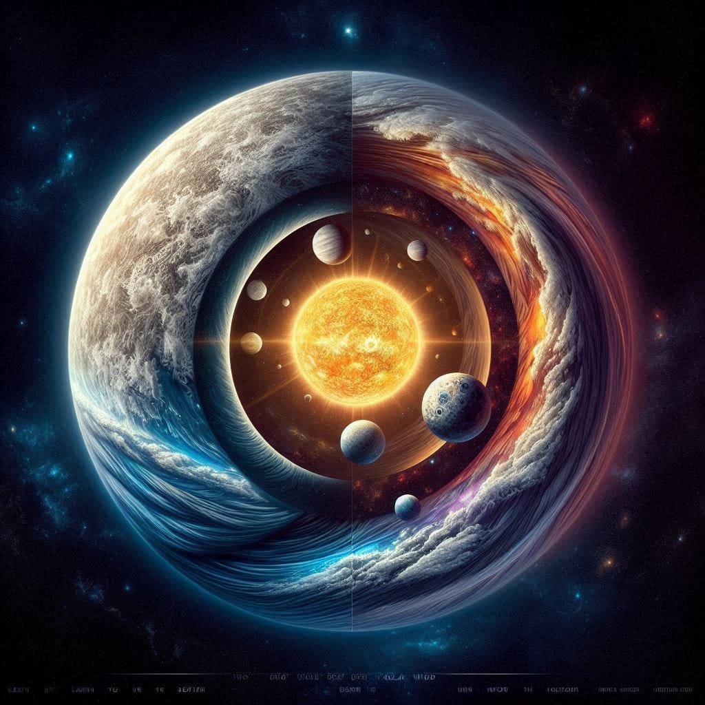 The moon Callisto, the sun, solar wind, the cores of Earth, and a dwarf star