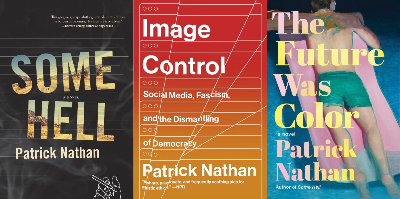 the covers of Some Hell, Image Control, and The Future Was Color the covers of Some Hell, Image Control, and The Future Was Color