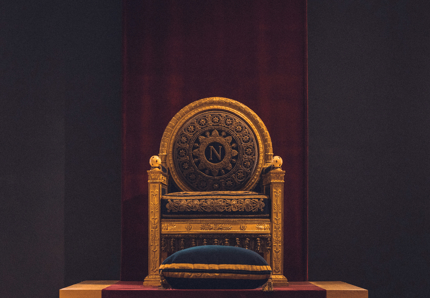 a golden throne. 