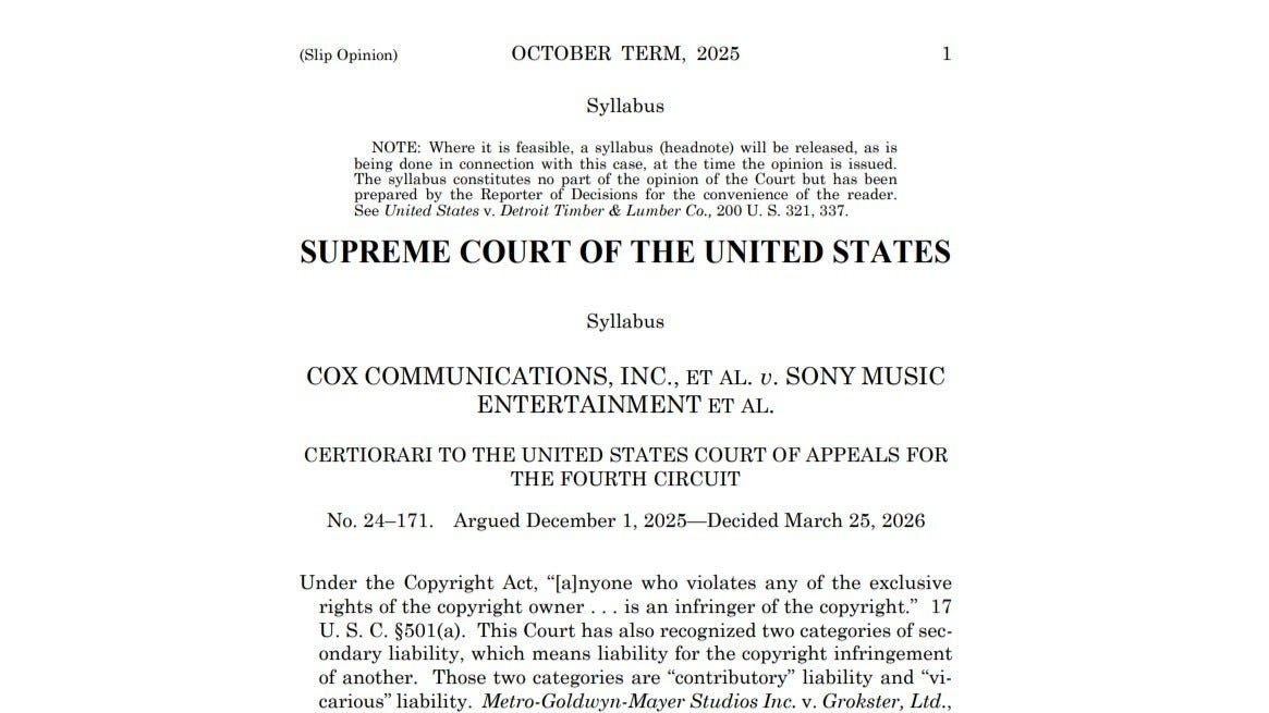 Cox v. Sony