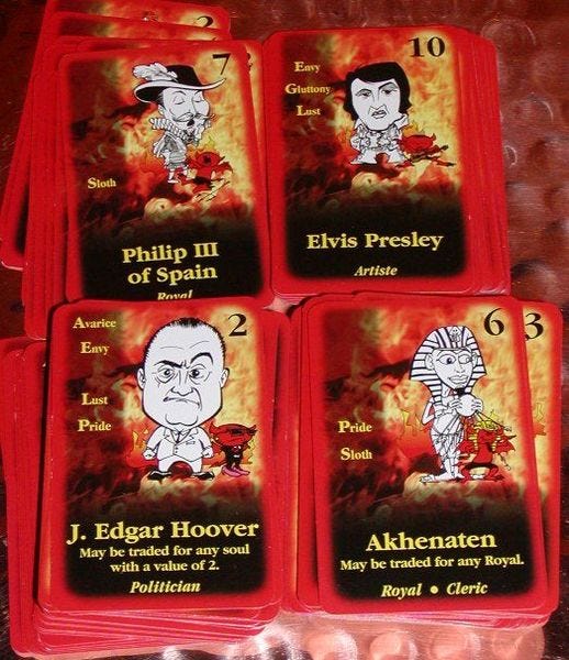 Faces of a few of the 168 cards.