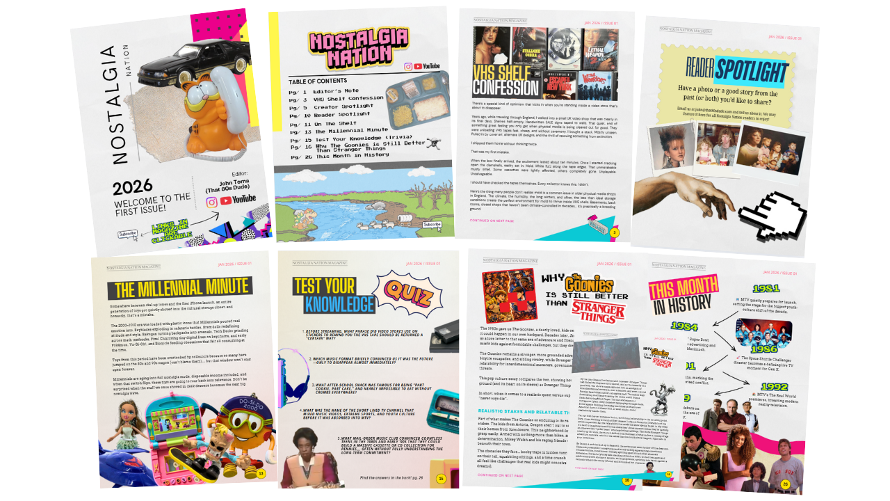 Interior Sample Pages - Nostalgia Nation Magazine Issue 1 (January 2026)