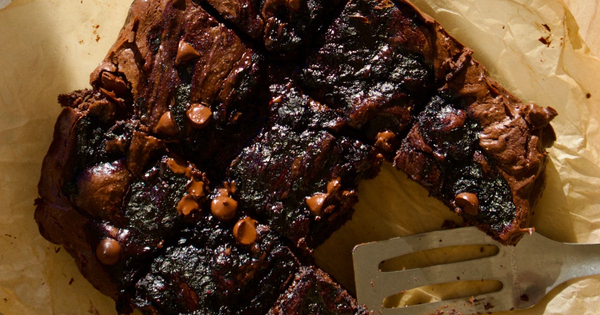 Gooey Blueberry Cacao Brownies