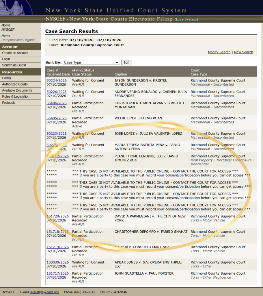 Sealed Case Dockets