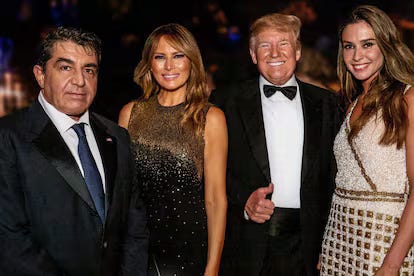 Paolo Zampolli, Melania Trump, Donald Trump, and Amanda Ungaro, in a photo shared by Zampolli to celebrate July 4, 2020.