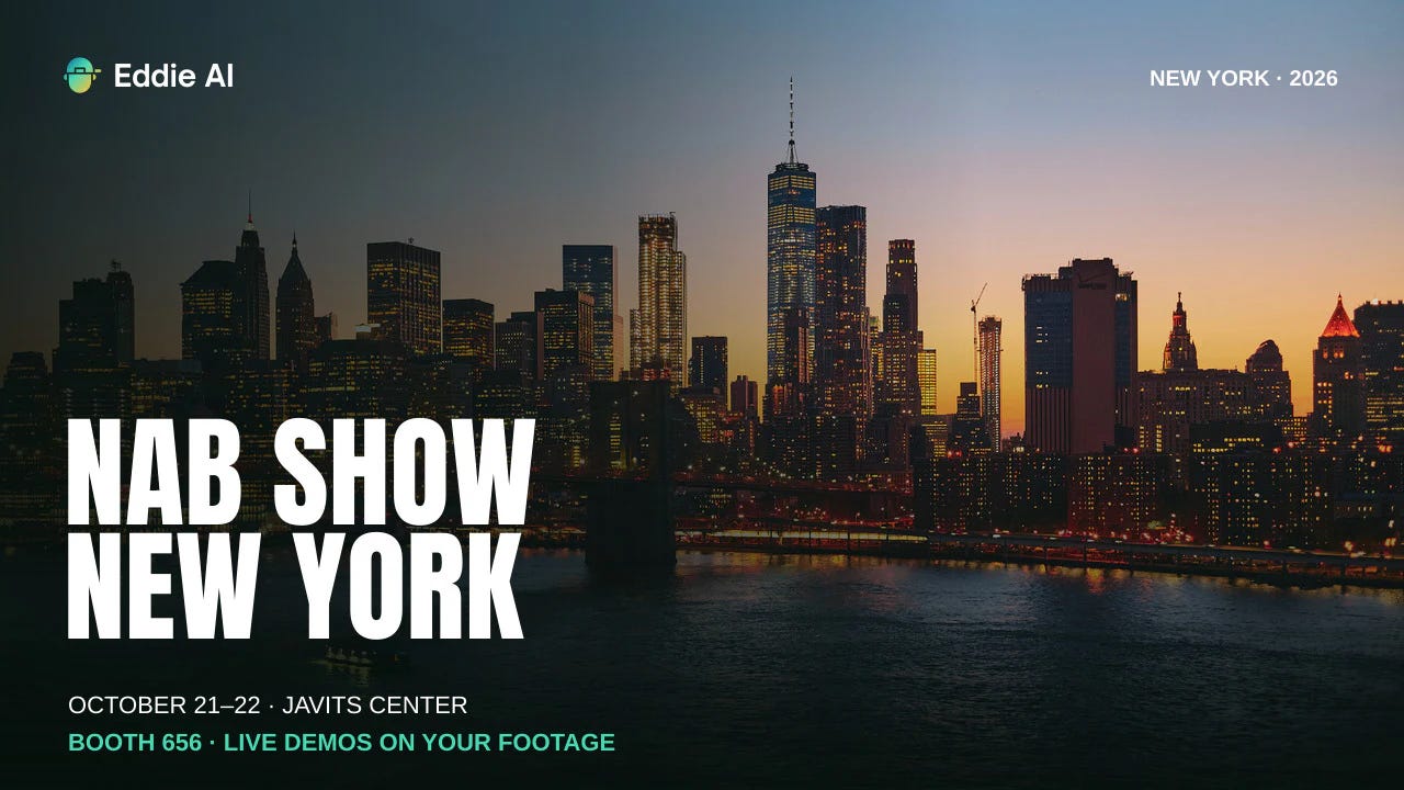 Eddie AI at NAB Show New York 2026, Booth 656 - Eddie AI blog cover Eddie AI at NAB Show New York 2026, Booth 656 - Eddie AI blog cover