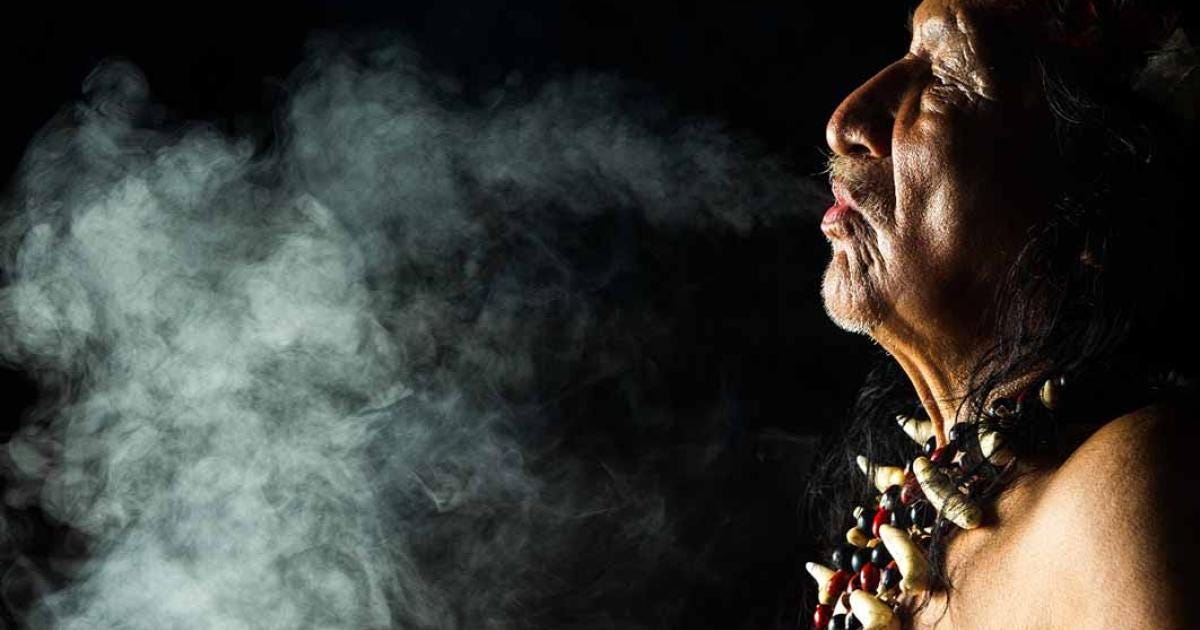 Shaman inhaling psychoactive substance ( Adobe Stock / Ammit) Shaman inhaling psychoactive substance ( Adobe Stock / Ammit)