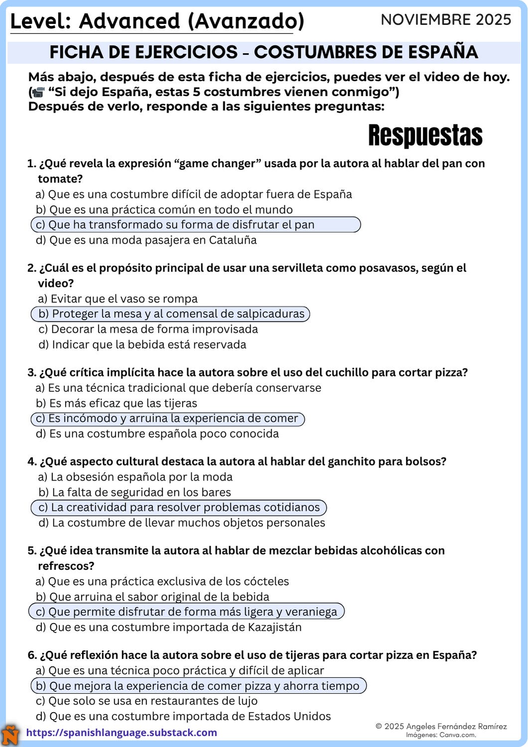 Spanish language activities for the weekend. (019 - November 2025)