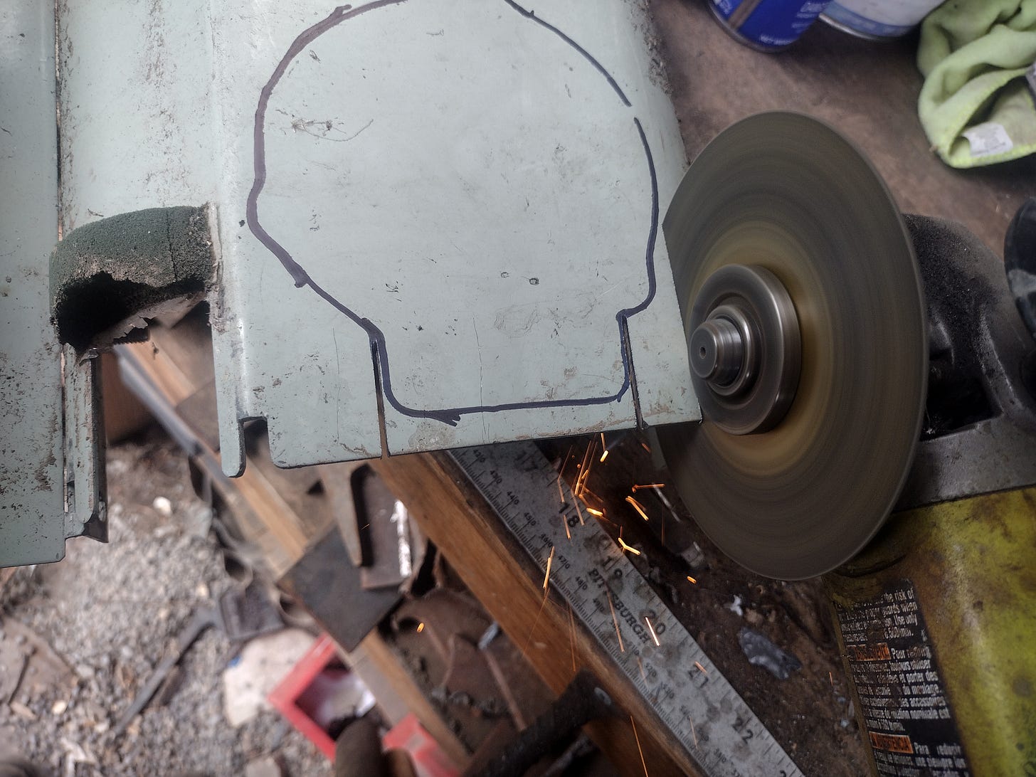 Cutting out the blank.