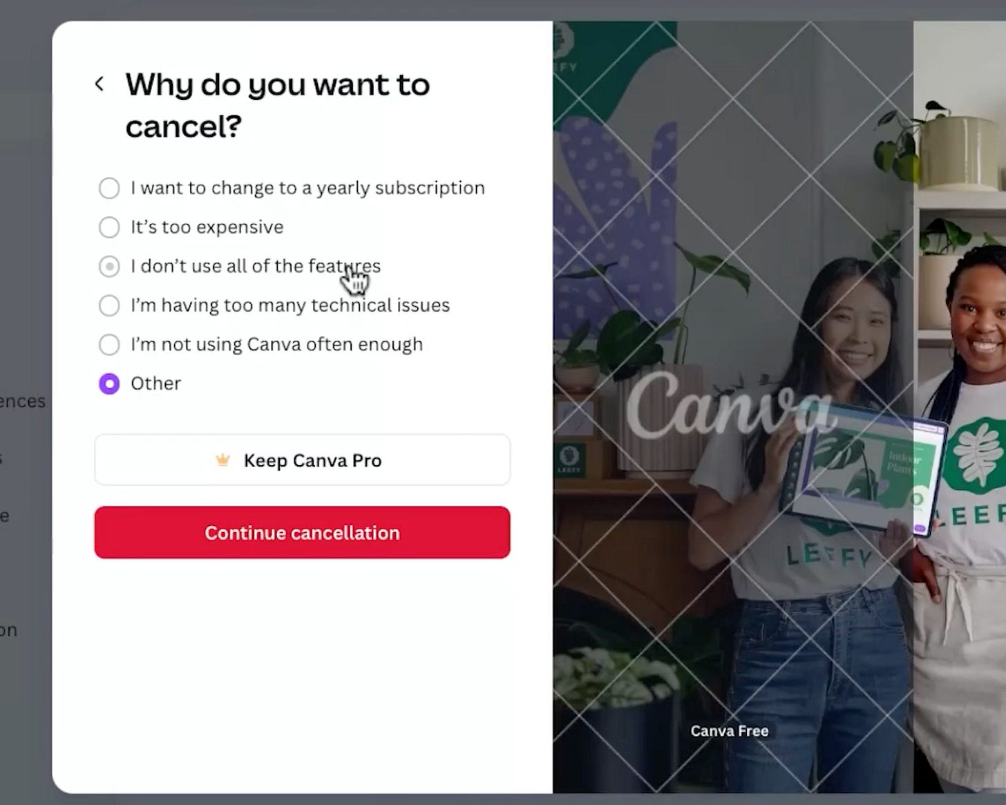 Canva's Cancellation Experience Canva's Cancellation Experience