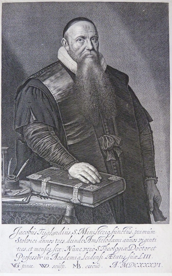 Portret van Jacobus Trigland (1583-1654), hoogleraar te Leiden