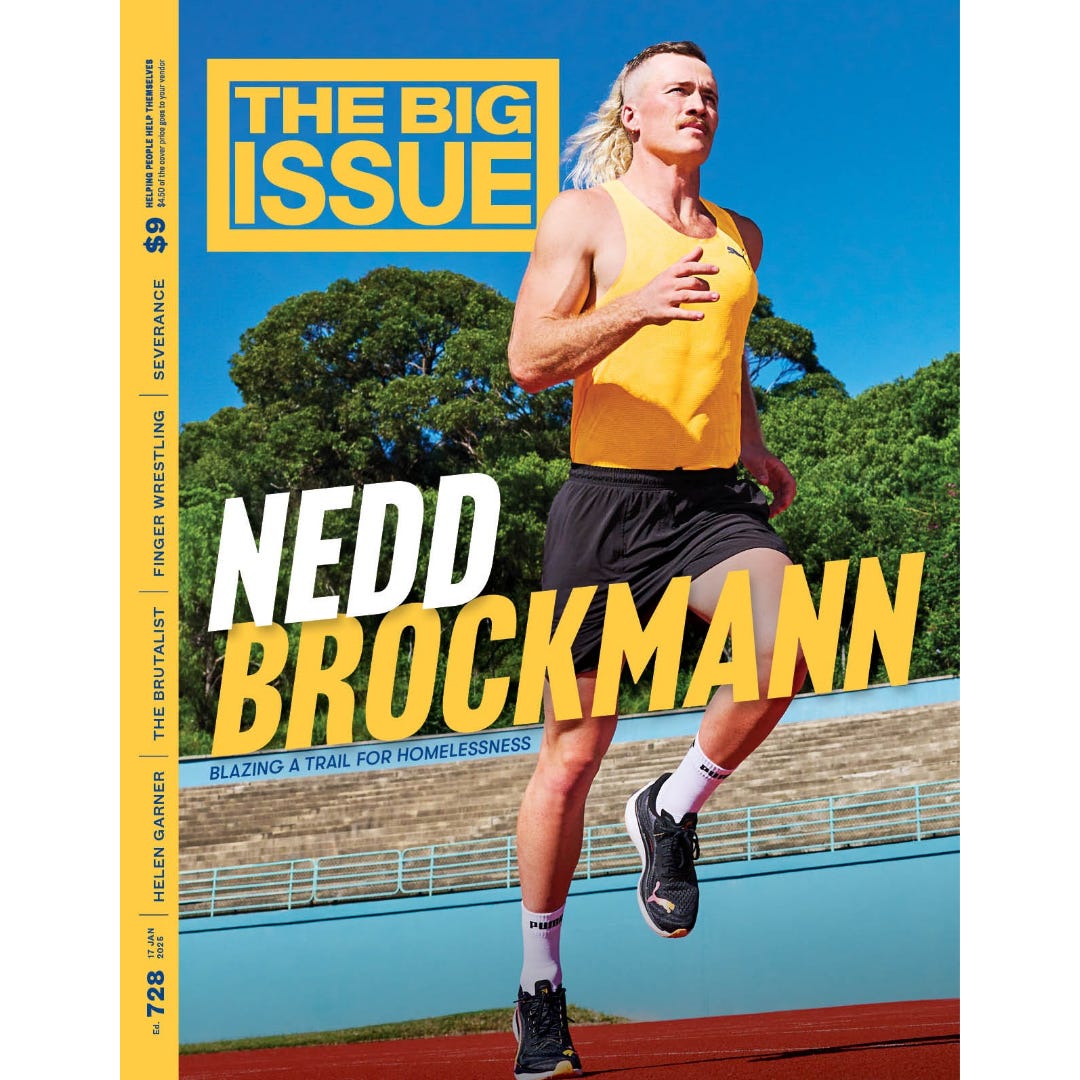 Issue 728 of The Big Issue with athlete Nedd Brockmann on the cover.