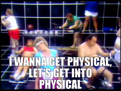 Olivia Newton-John's video of "Physical" in a GIF