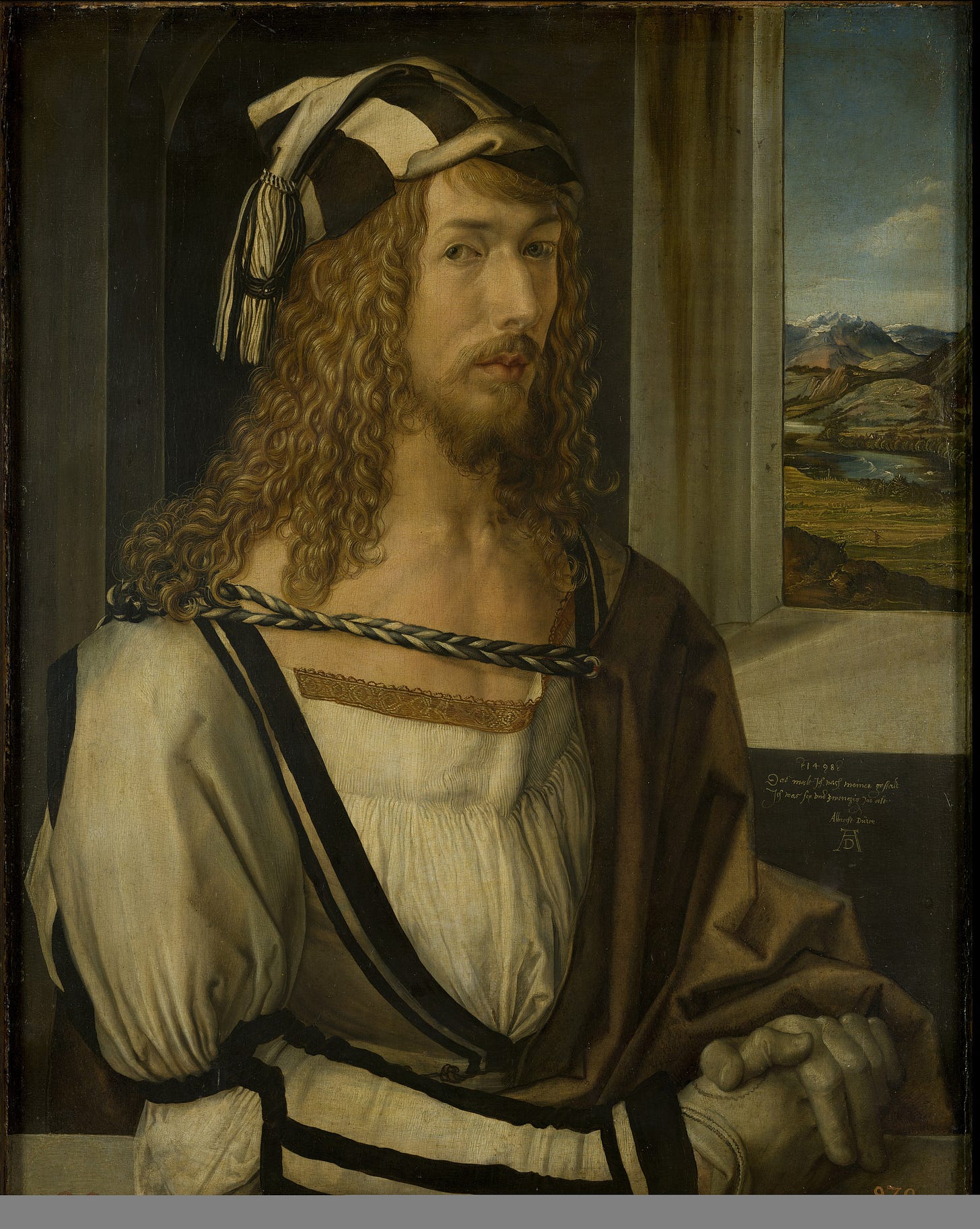 Durer facing forward in a Christ like pose Durer facing forward in a Christ like pose