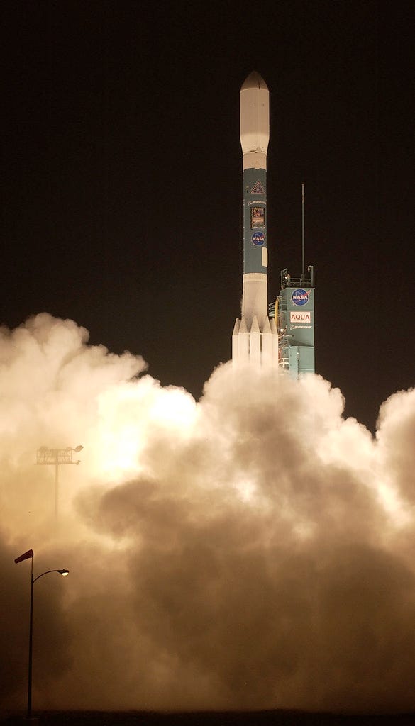 An image of a NASA satellite rocket launch An image of a NASA satellite rocket launch