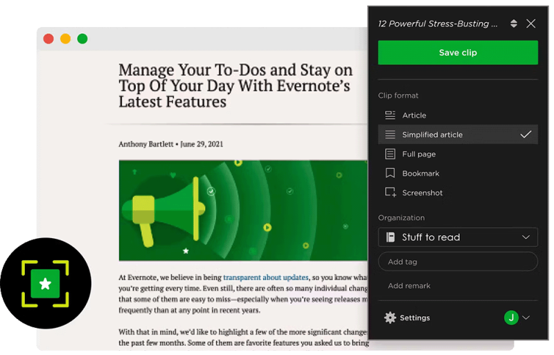 Evernote article clipping Evernote article clipping