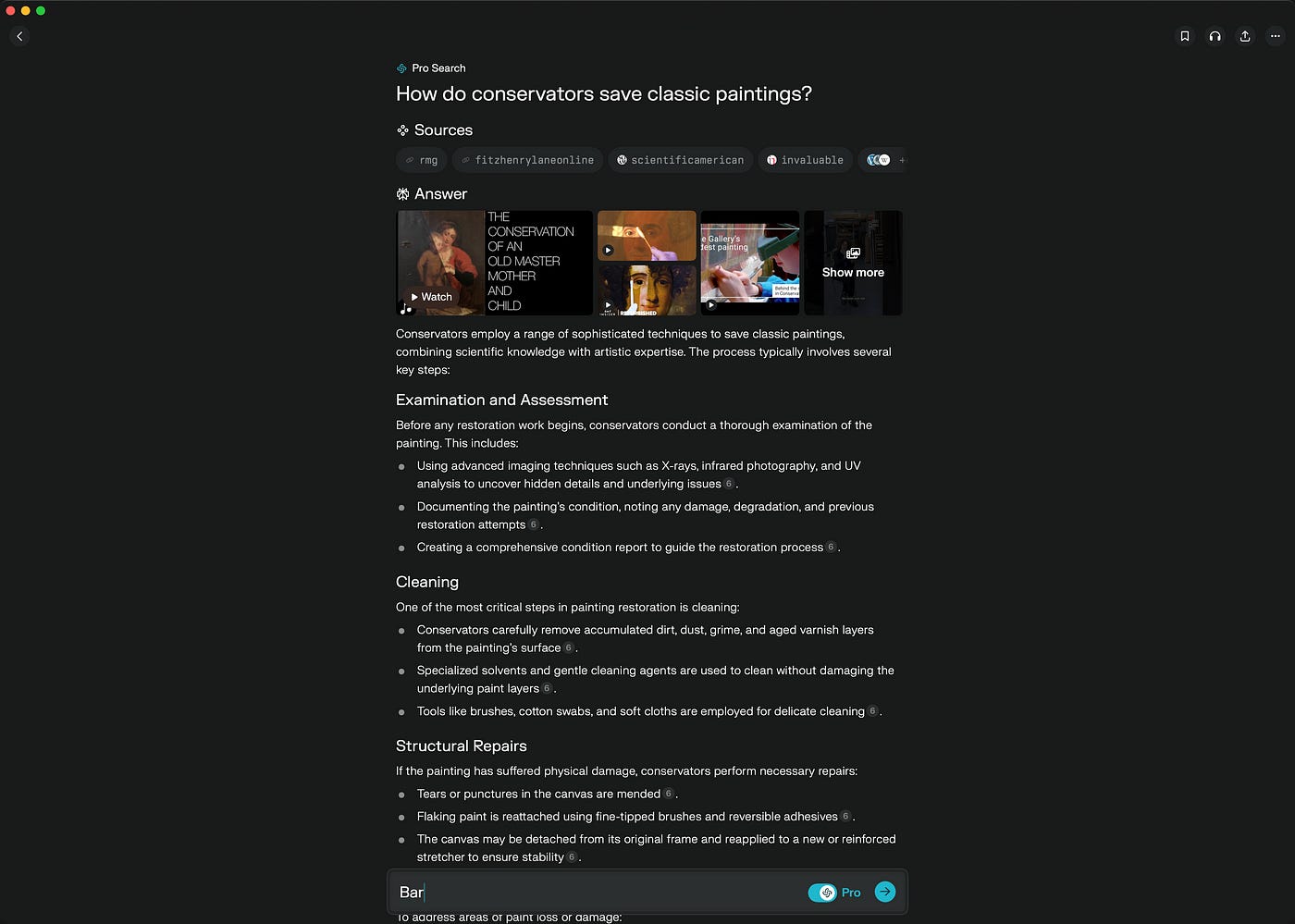 A screenshot of Perplexity’s Mac app.