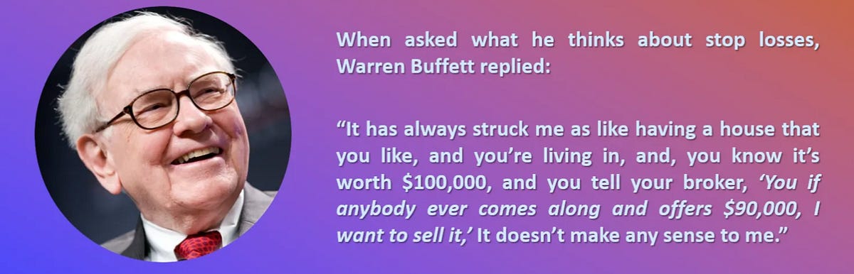 Warren Buffett house metaphor for stop loss.