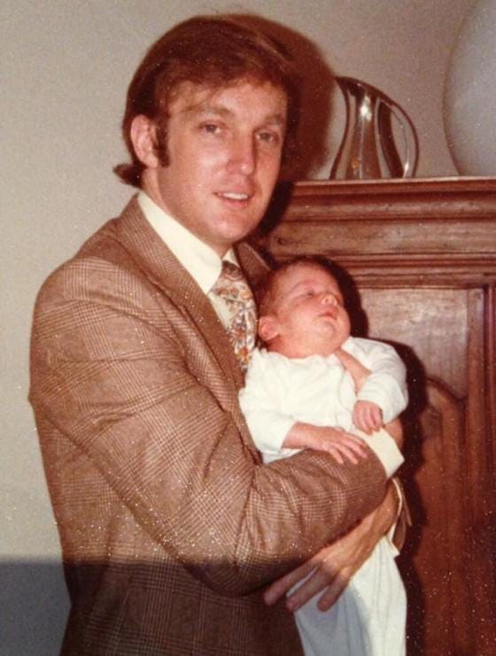 Donald Trump holds his son, Donald Trump Jr., as a baby, circa 1978. Donald Trump holds his son, Donald Trump Jr., as a baby, circa 1978.