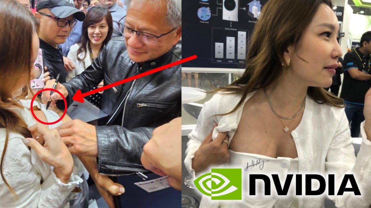 NVIDIA NIM Shocks The World at 2024 Computex & Jensen Huang Signs Womans  🍈👀🍈
