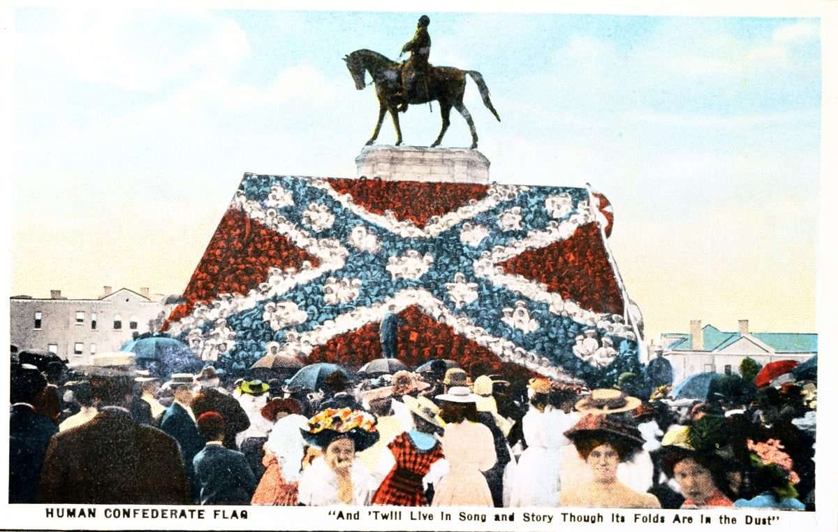 Human Confederate Flag Postcard