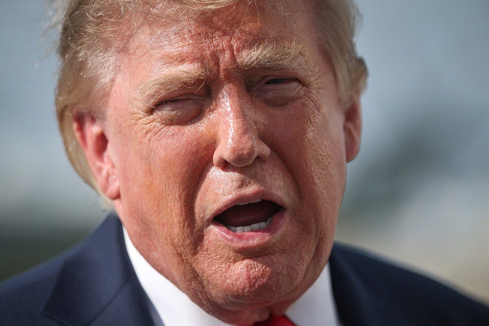 Donald Trump scowls
