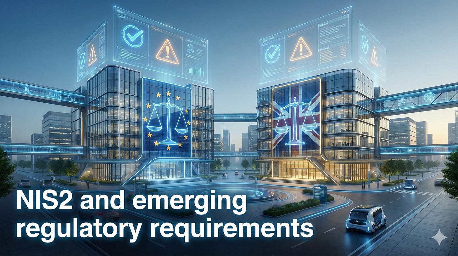 Futuristic representation of EU and UK regulatory institutions with compliance indicators Futuristic representation of EU and UK regulatory institutions with compliance indicators