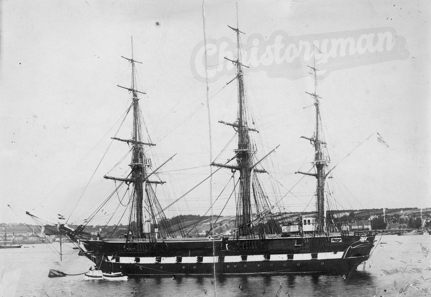 The sailing frigate Niobe, built for the Royal Navy in 1848/49, later served as a training ship for the Prussian Navy after being sold in 1862. The sailing frigate Niobe, built for the Royal Navy in 1848/49, later served as a training ship for the Prussian Navy after being sold in 1862.