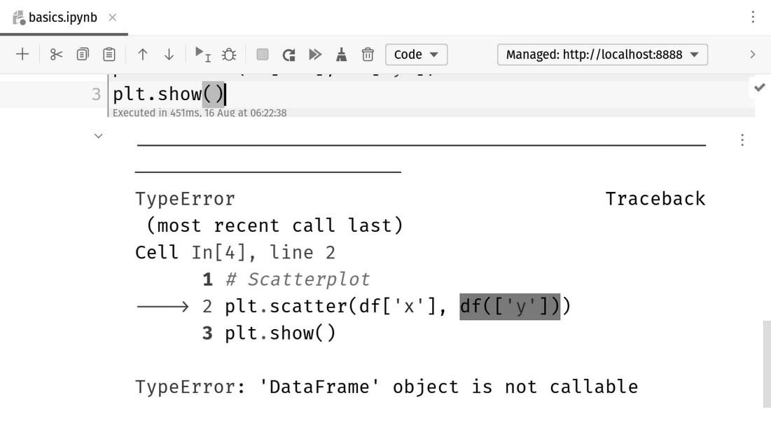 Figure 13:34: The error message shows us exactly what is wrong Figure 13:34: The error message shows us exactly what is wrong