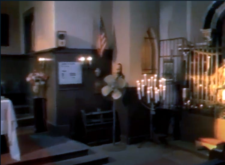 the fan in the church