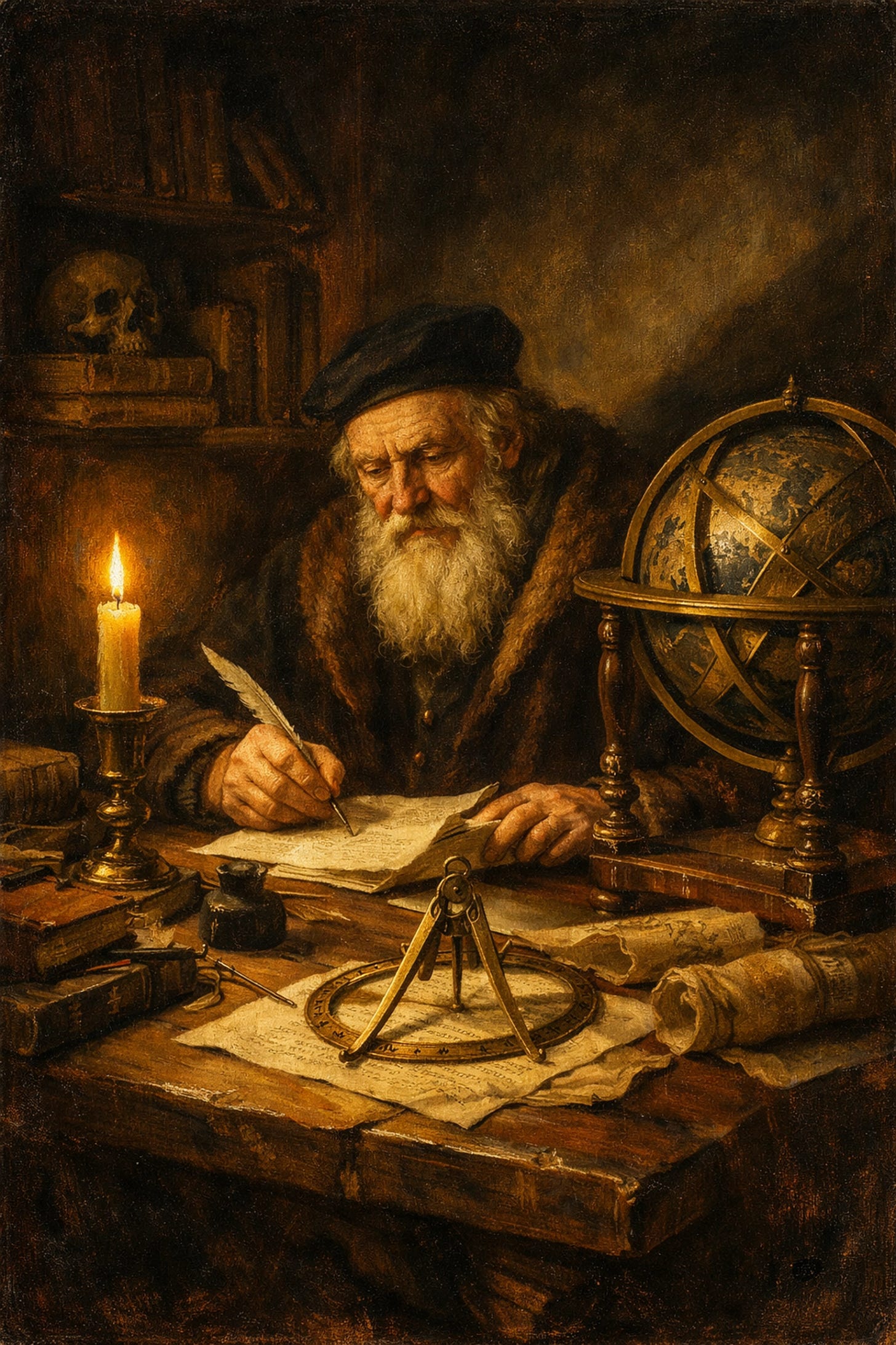 Classical philosopher at a desk, representing the pursuit of prudence and objective truth in Christian thought | Dr. Marcus Peter Classical philosopher at a desk, representing the pursuit of prudence and objective truth in Christian thought | Dr. Marcus Peter