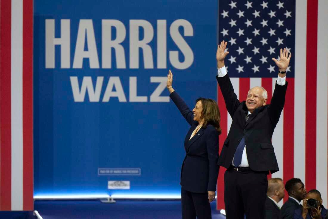 Kamala Harris introduces running mate Tim Walz in Pennsylvania : NPR