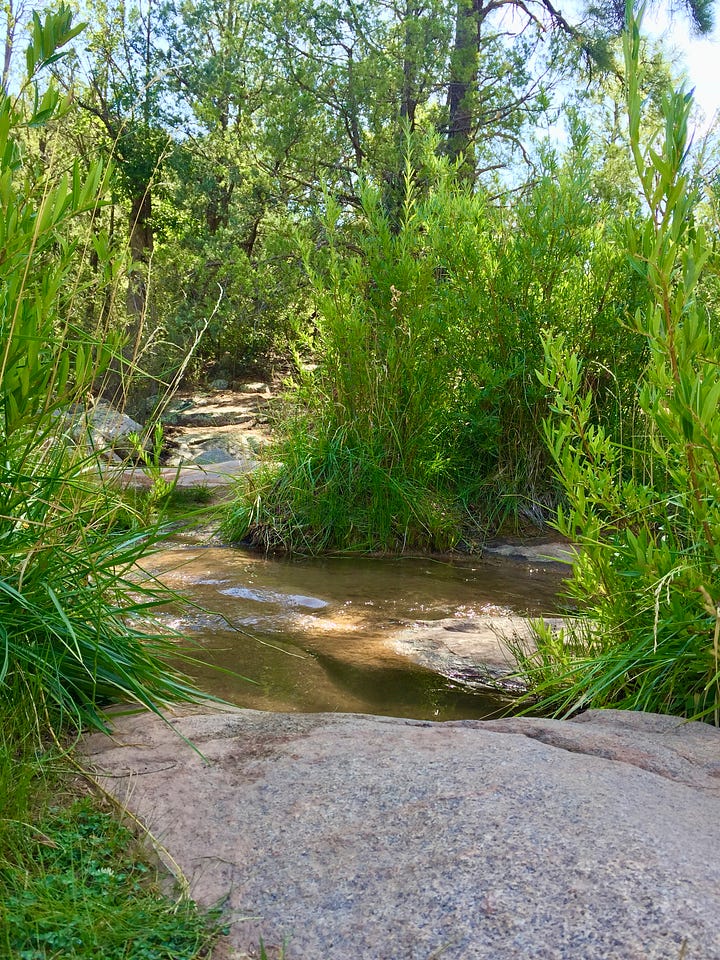 Payson AZ travel Admiring side falls and little cascades trickling through rocky cracks.
