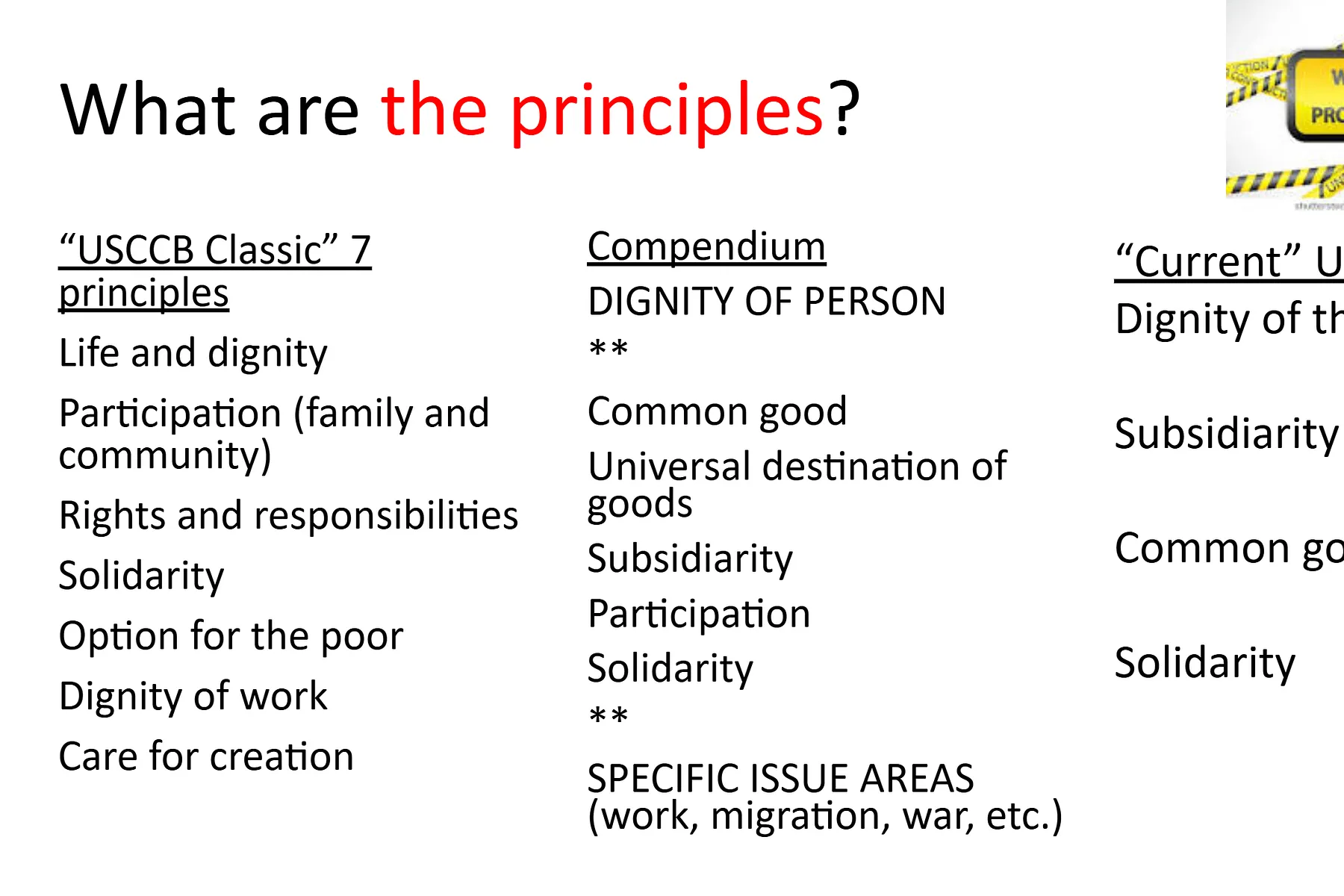 Principles of Catholic Social Teaching