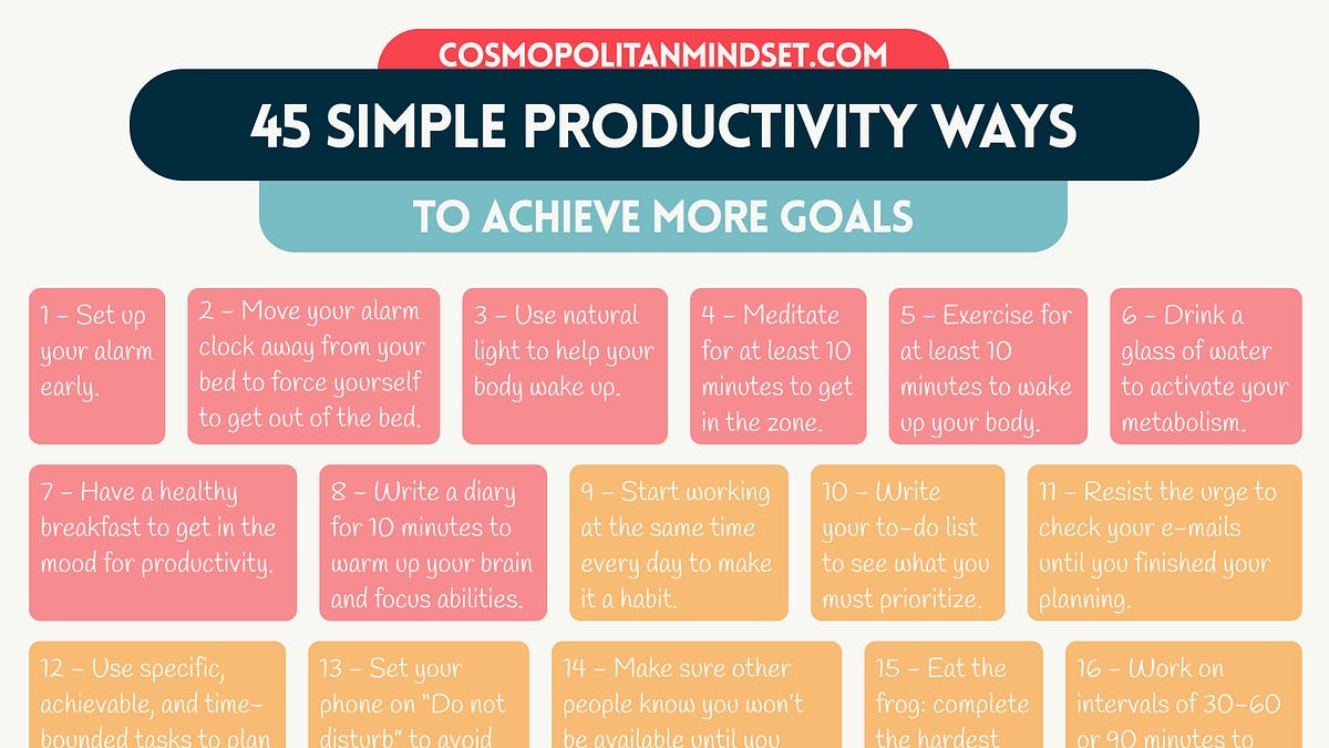 45 Simple Ways To Become More Productive And Change Your Life Forever