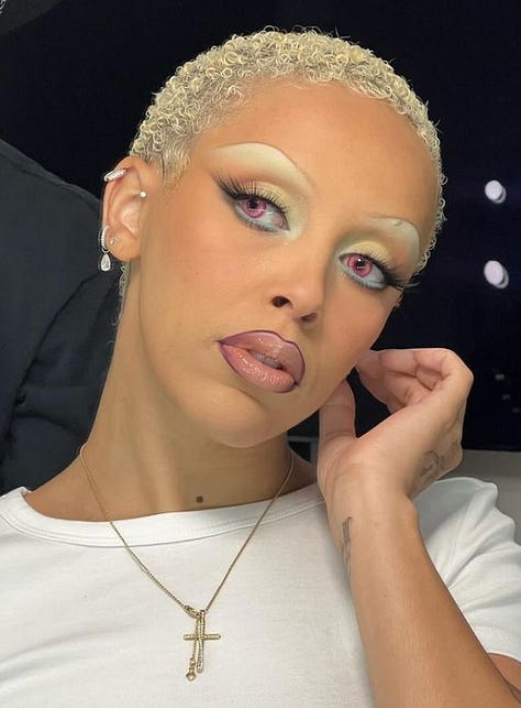 Skinny brows on Bella Hadid, Doja Cat, Gabriette B.