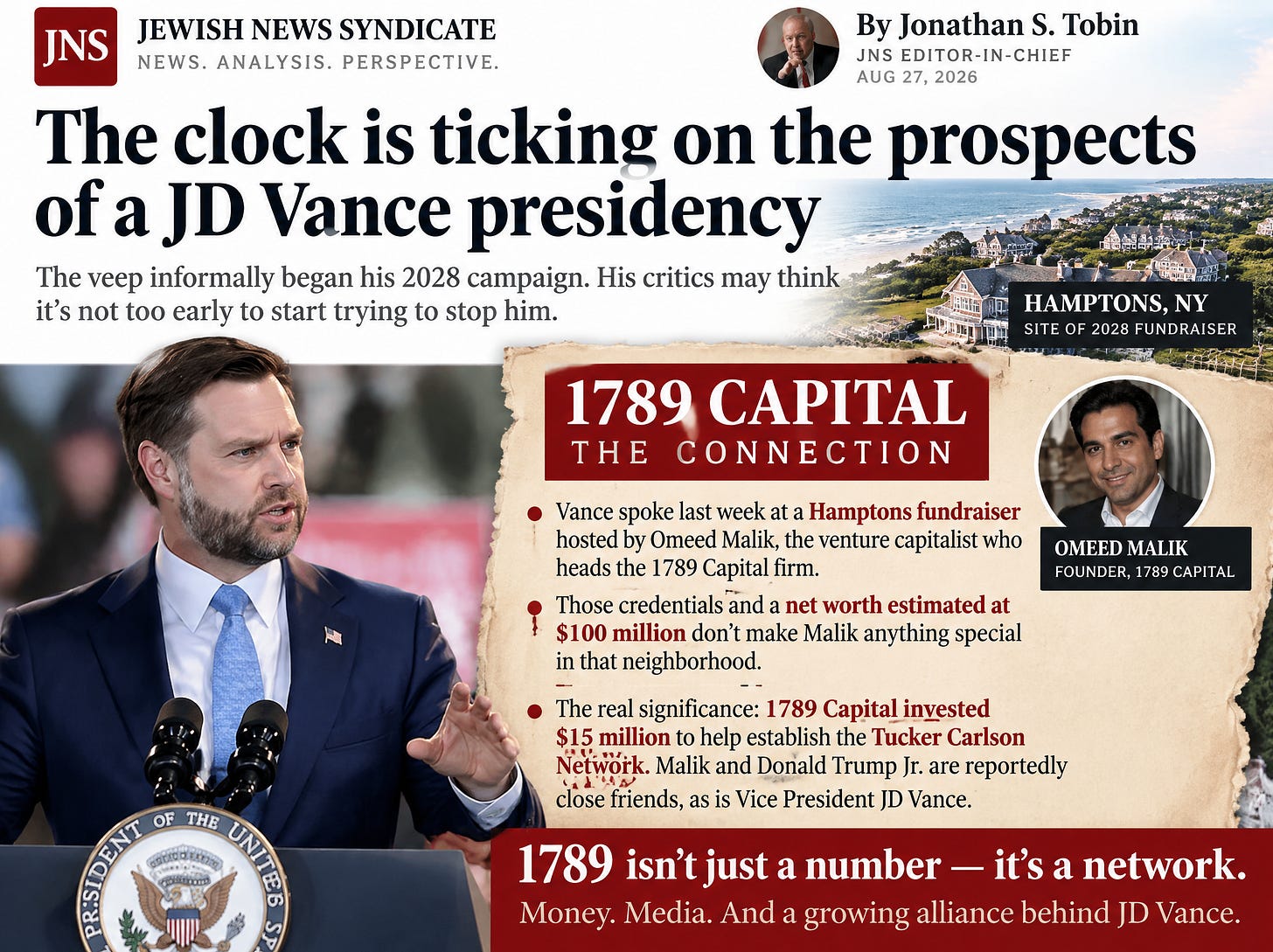 Turn this into substack article picture with the most important text in it pertaining to 1789 and its connections. Include the publication name and author. 
