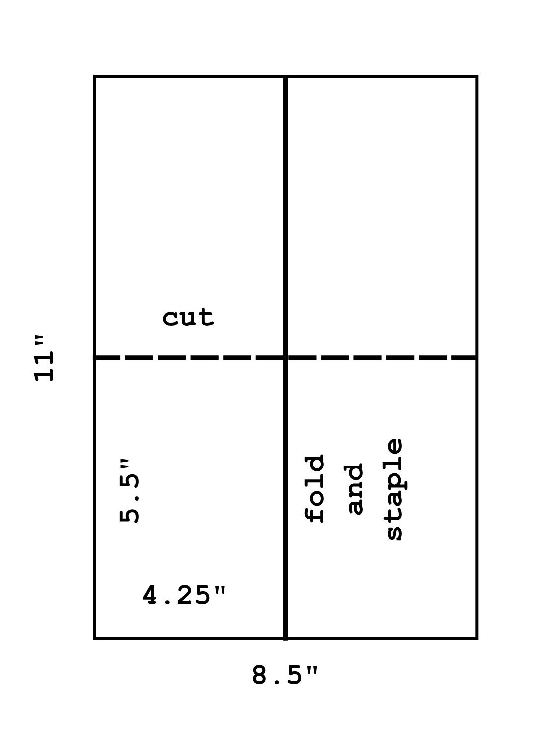 Quarter Size Zine Template and Tutorial - by Brigitte