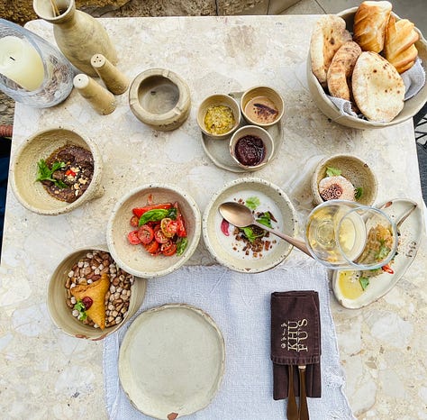 Food at Khufu's restaurant