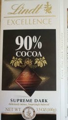 Chocolate, cocoa butter, cocoa powder processed with alkali, sugar, and bourbon vanilla beans