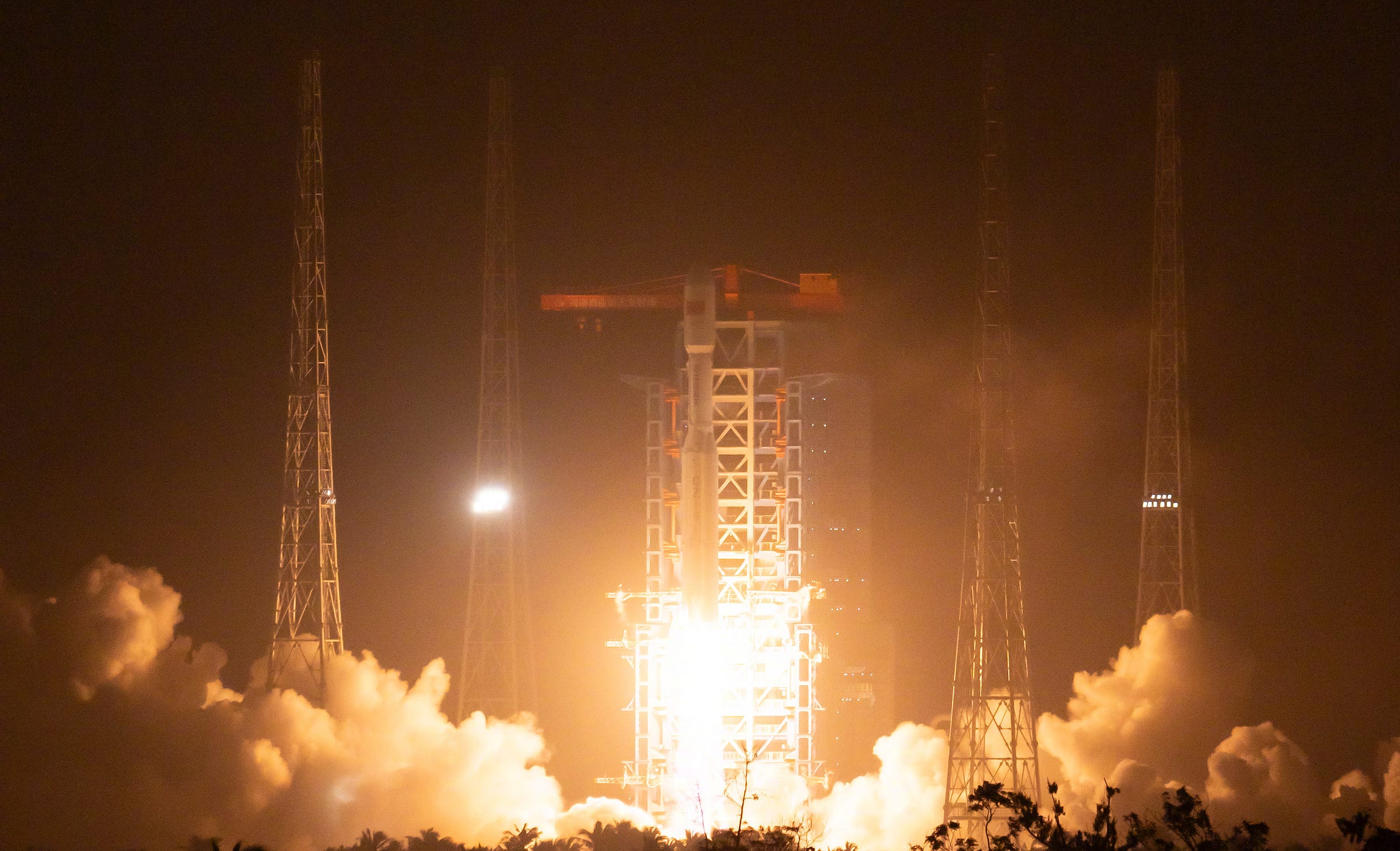 The Long March 8 Y6 vehicle lifting off from Commercial Launch Pad 1 with a batch of Qianfan satellites. The Long March 8 Y6 vehicle lifting off from Commercial Launch Pad 1 with a batch of Qianfan satellites.