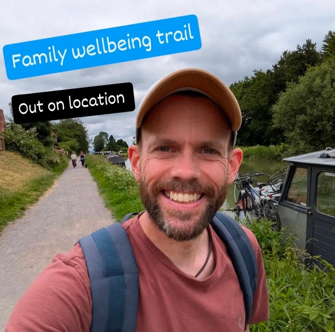 May be an image of 1 person and text that says 'Family wellbeing trail out on location'