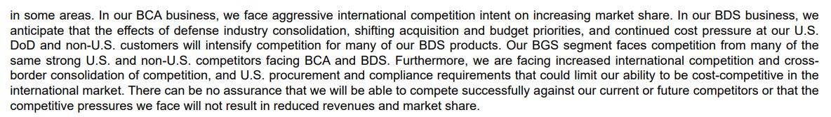 Screenshot from Boeing's 2024 10-K filing showing their competition Screenshot from Boeing's 2024 10-K filing showing their competition